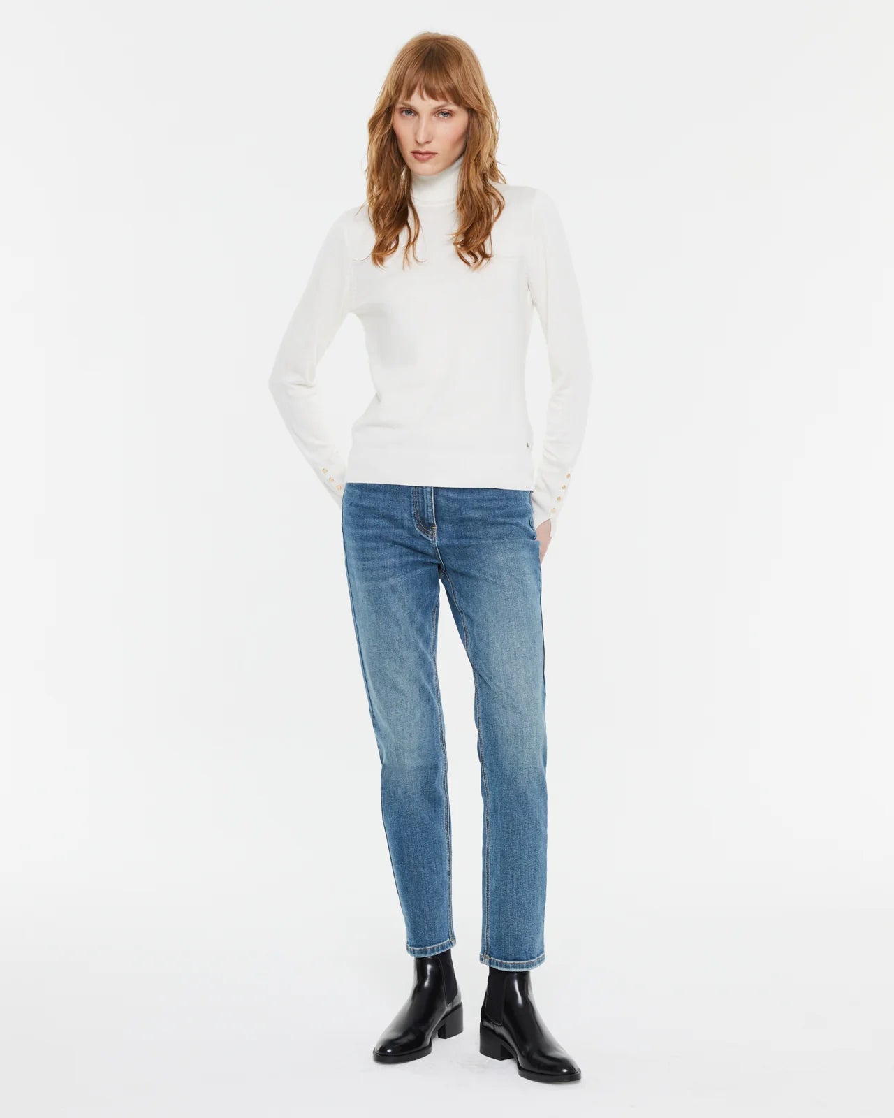 Andam, straight-leg jeans with a high waist Blue 4200