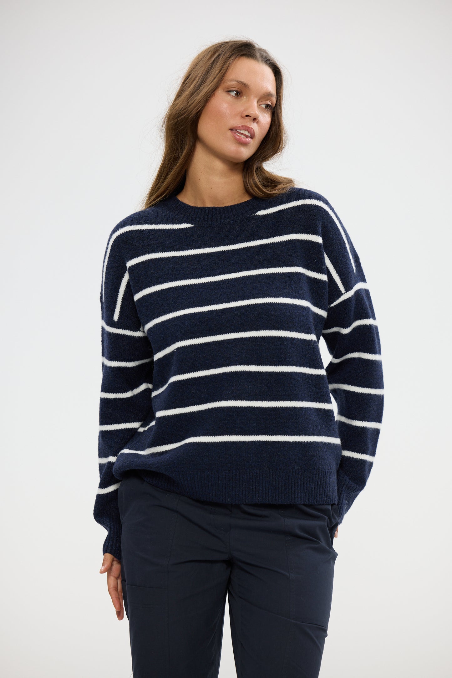 Holiday, Overboard Knit Navy stripe 26013-3
