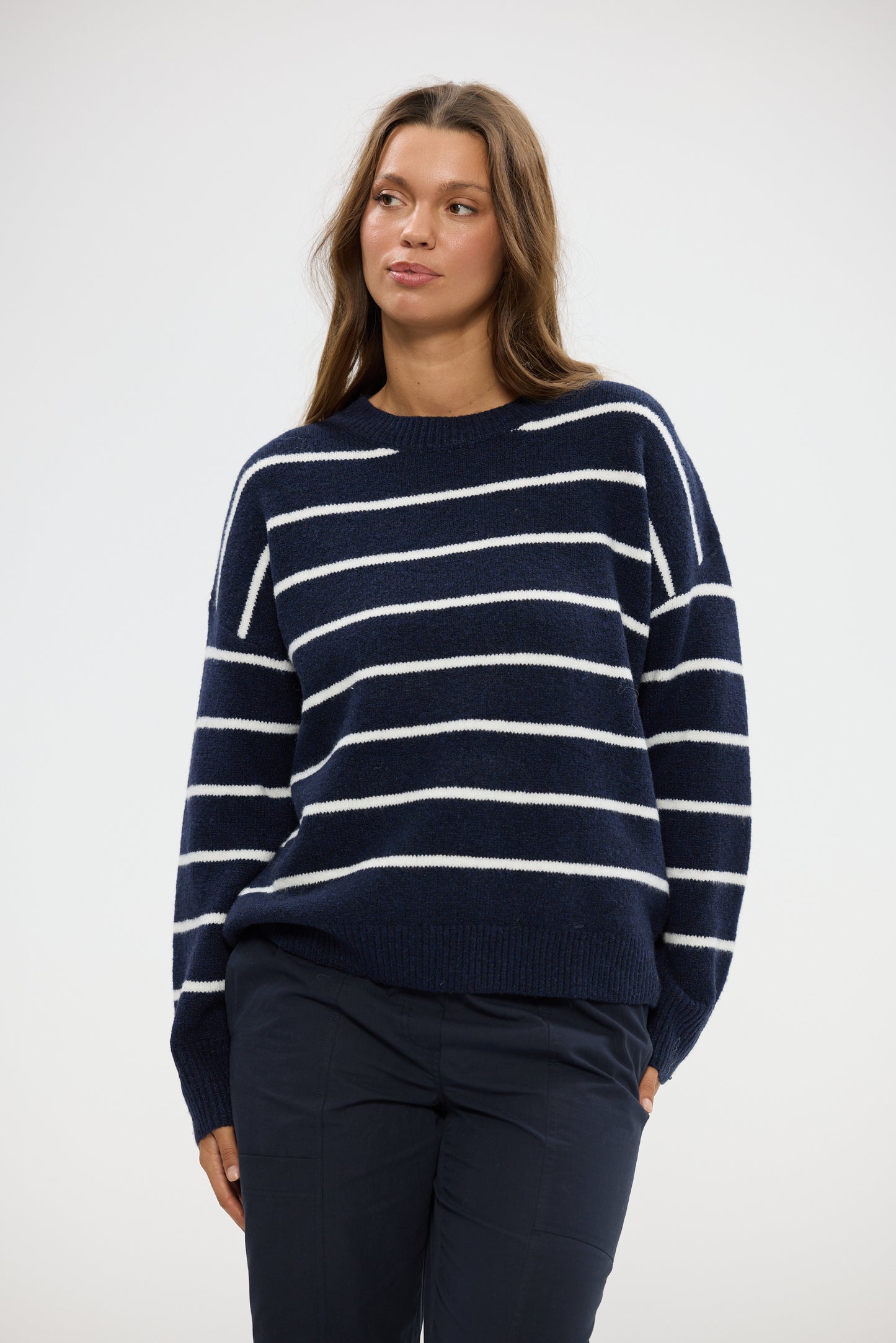 Holiday, Overboard Knit Navy stripe 26013-3