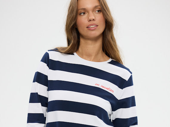 Holiday, Roam Tee Navy Stripe 26054-1