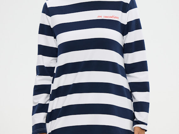 Holiday, Roam Tee Navy Stripe 26054-1
