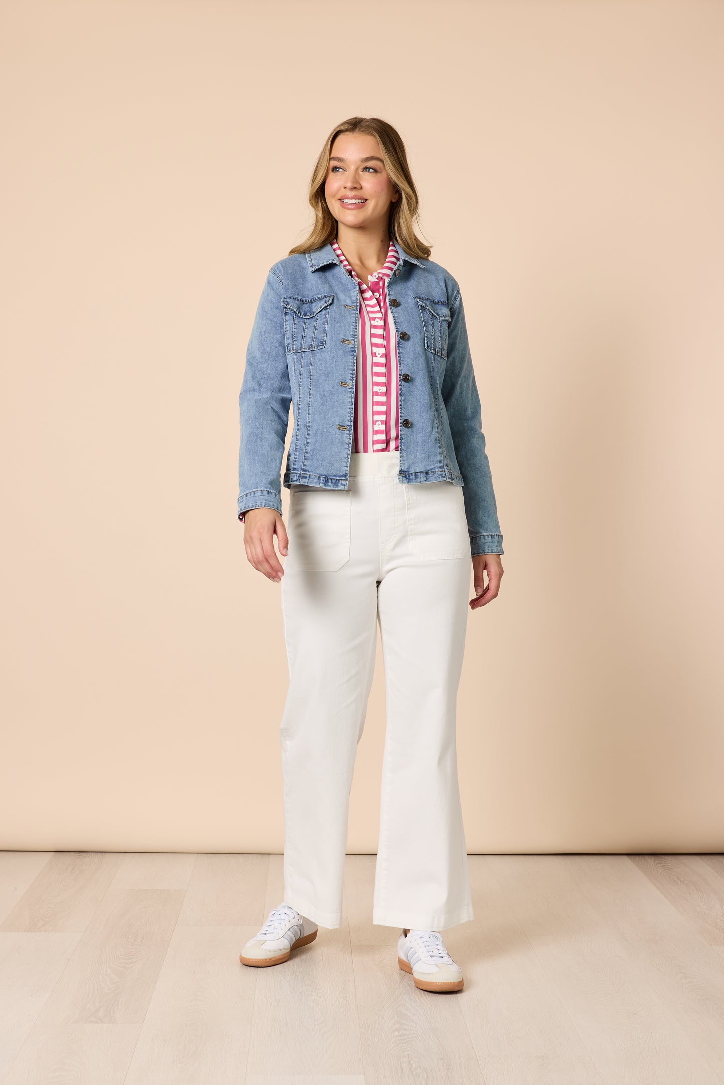 Threadz, Retro Denim Jacket - Washed Denim 46576