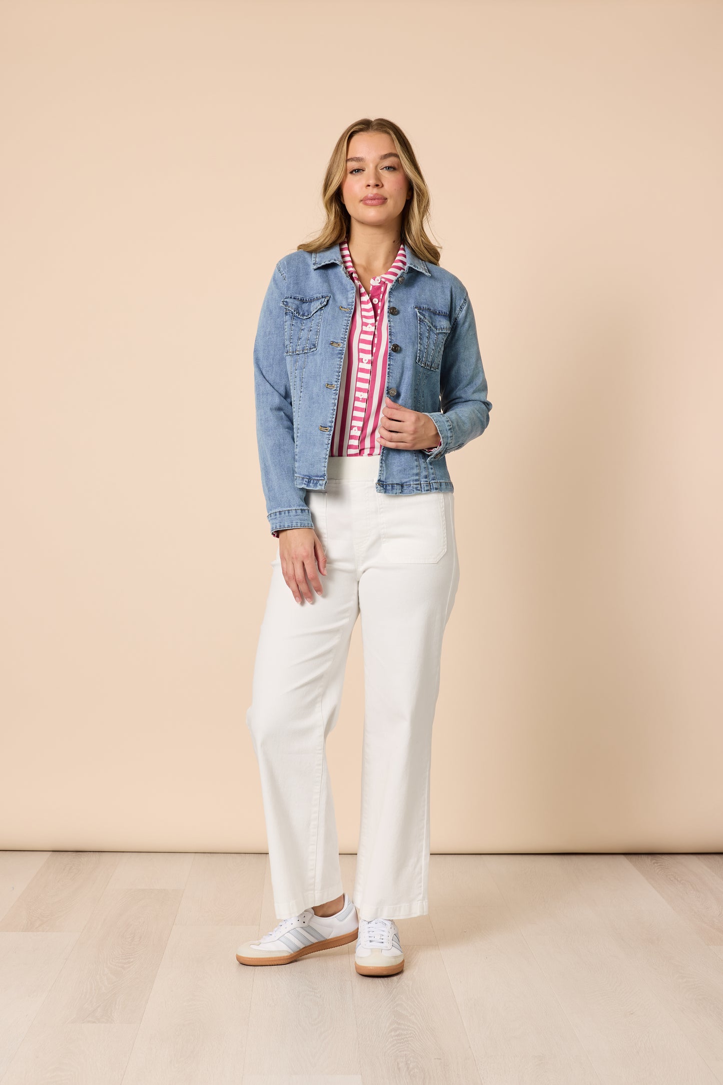 Threadz, Retro Denim Jacket - Washed Denim 46576