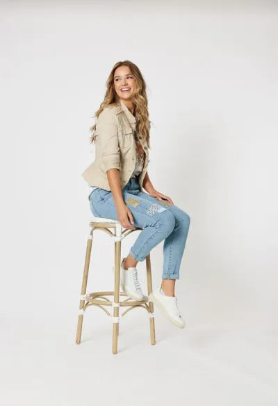 Threadz, Military Denim Jacket Natural 38706