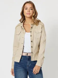 Threadz, Military Denim Jacket Natural 38706