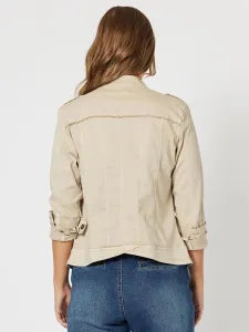 Threadz, Military Denim Jacket Natural 38706