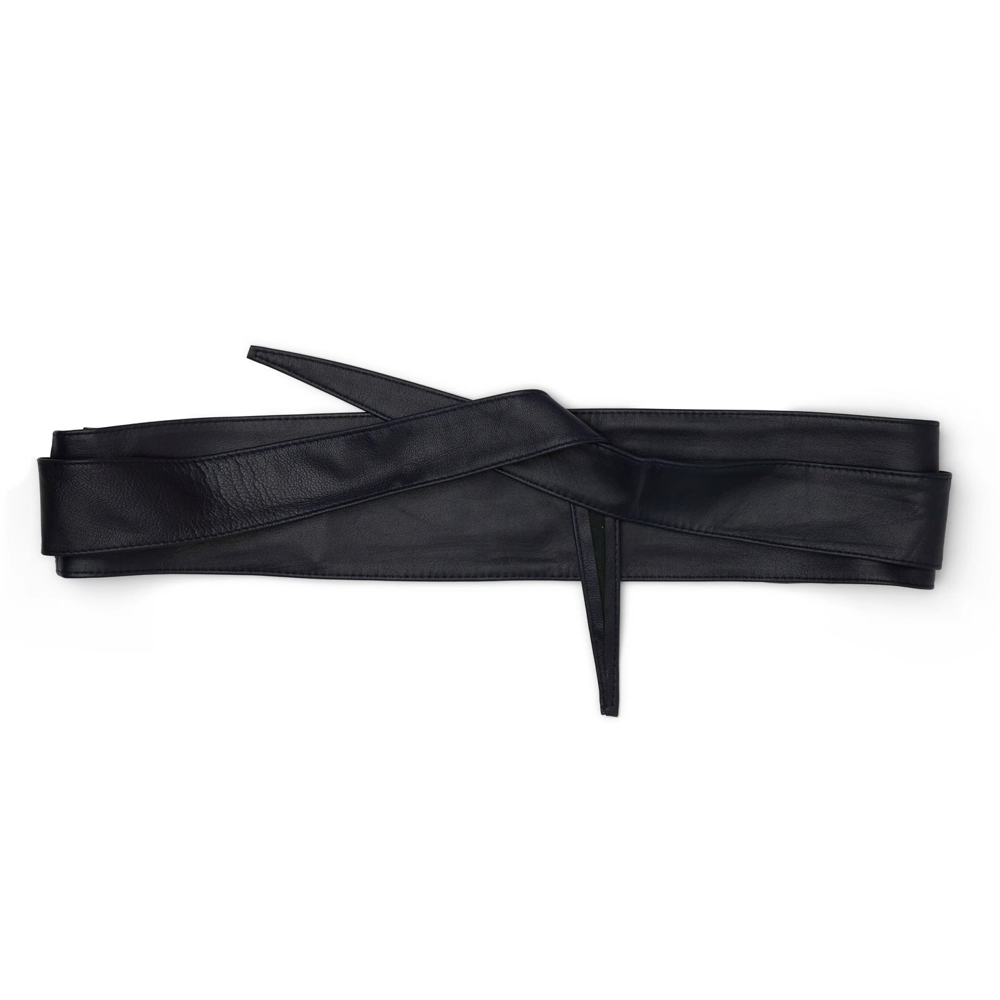 Suzy D,OLIVIA LEATHER WRAP BELT Black