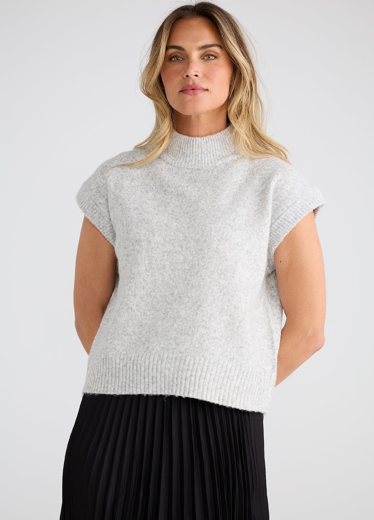 Brave + True, Skyler knit grey marle 26058-1