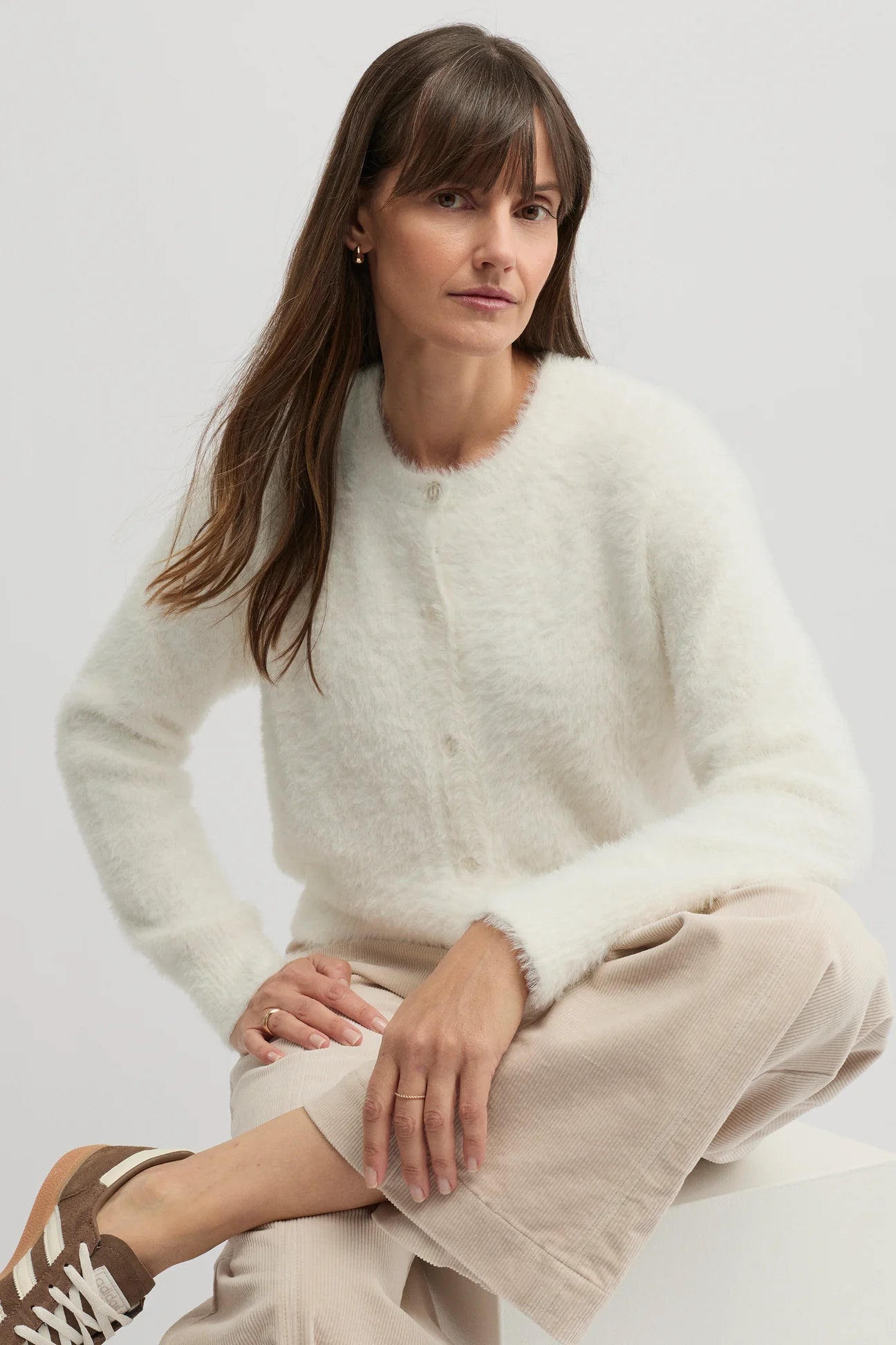 Yarra Trail, Hearth Cardi Ecru 7764