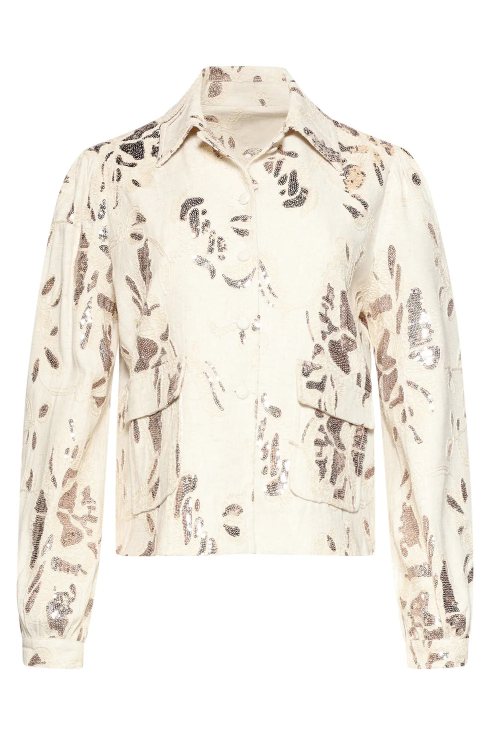 Smashed Lemon, FESTIVE JACKET WITH GLITTERING SEQUIN PRINT | SAND - COPPER 26069