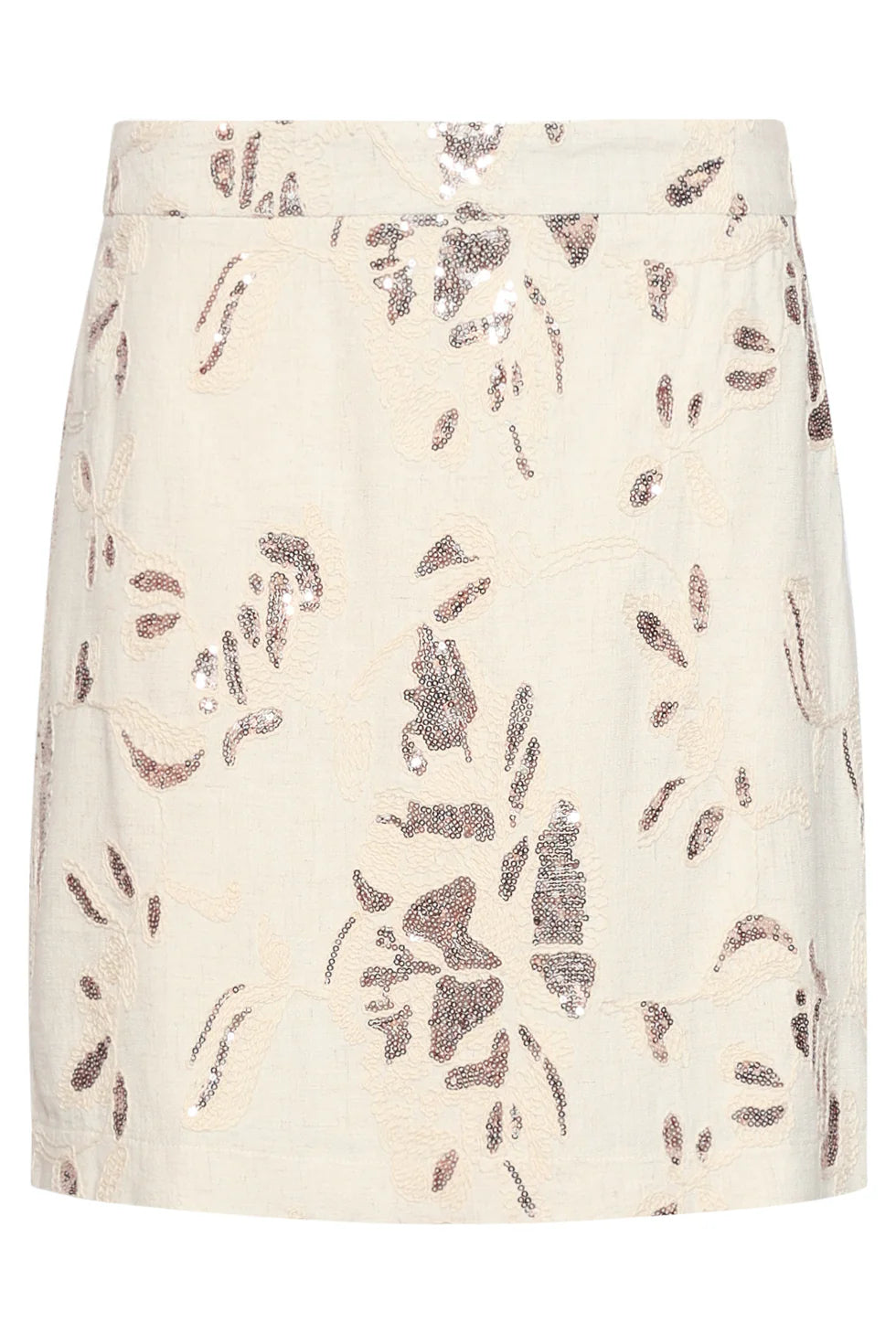 Smashed Lemon, FESTIVE MINI SKIRT WITH GLITTERING SEQUIN PRINT | SAND - COPPER 26070