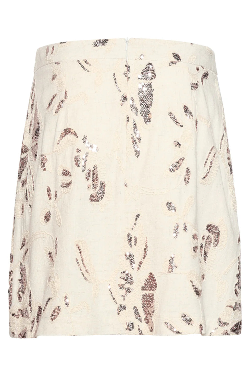 Smashed Lemon, FESTIVE MINI SKIRT WITH GLITTERING SEQUIN PRINT | SAND - COPPER 26070