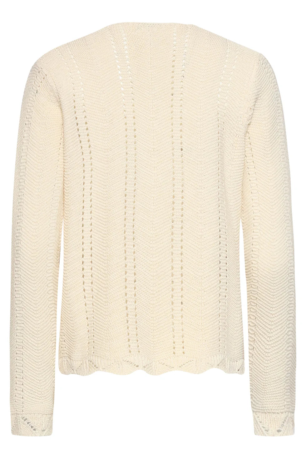 Smashed Lemon, KNITTED CARDIGAN WITH OPENWORK PATTERN AND BOW | OFF WHITE 26208