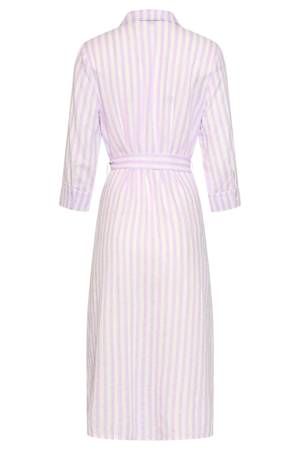 Smashed Lemon, STRIPED MAXI DRESS WITH WAIST BELT | LILAC - WHITE 26035
