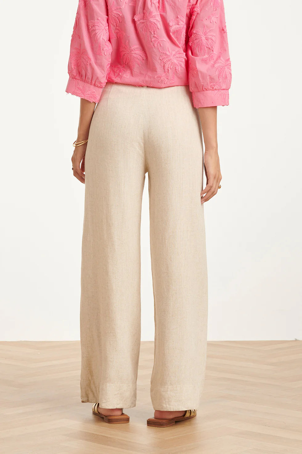 Smashed Lemon, LINEN WIDE LEG PANTS | SAND 26091