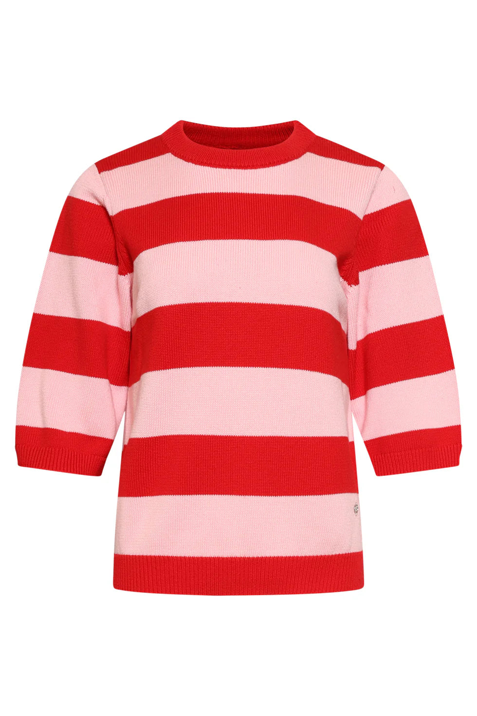 Smashed Lemon, STRIPED KNIT SWEATER – RED & PINK COLOURBLOCK | RED - PINK 26149