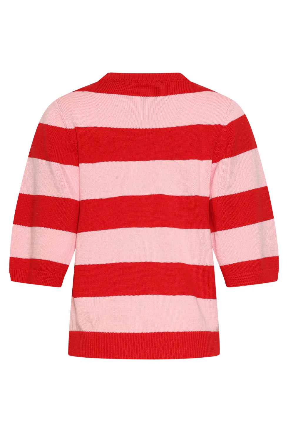 Smashed Lemon, STRIPED KNIT SWEATER – RED & PINK COLOURBLOCK | RED - PINK 26149