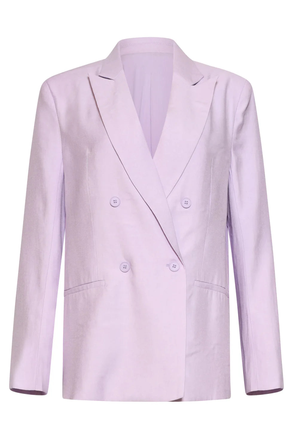 Smashed Lemon, LINEN-LOOK BLAZER WITH DOUBLE BUTTON CLOSURE | LILAC 26097