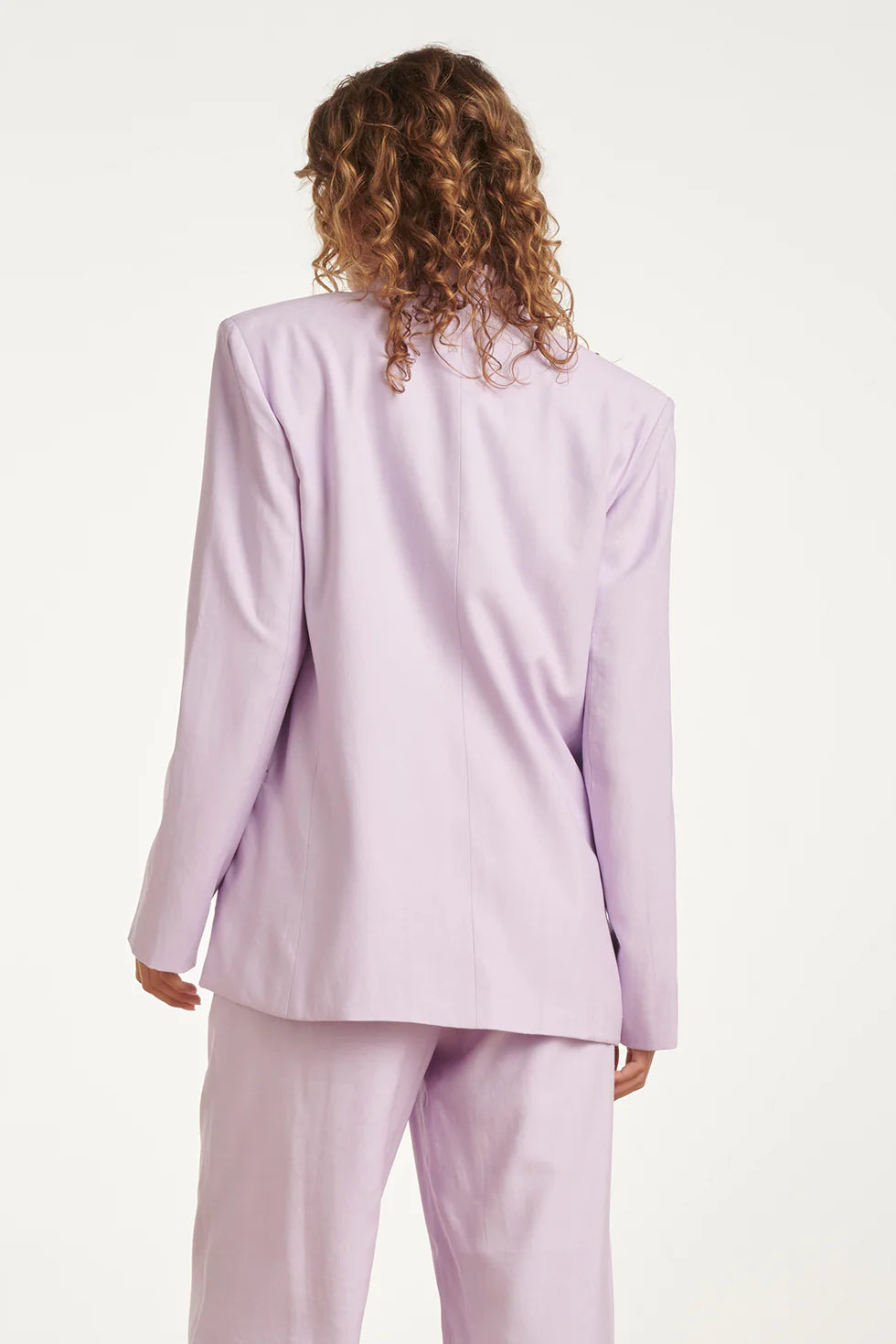 Smashed Lemon, LINEN-LOOK BLAZER WITH DOUBLE BUTTON CLOSURE | LILAC 26097