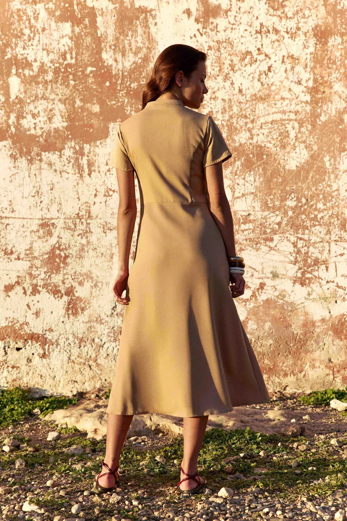 LPE, Dress ROSIE Blush Camel