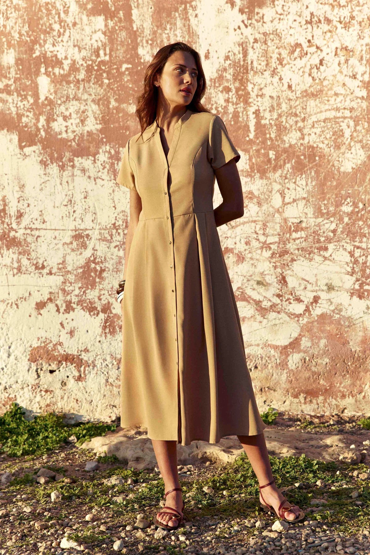 LPE, Dress ROSIE Blush Camel