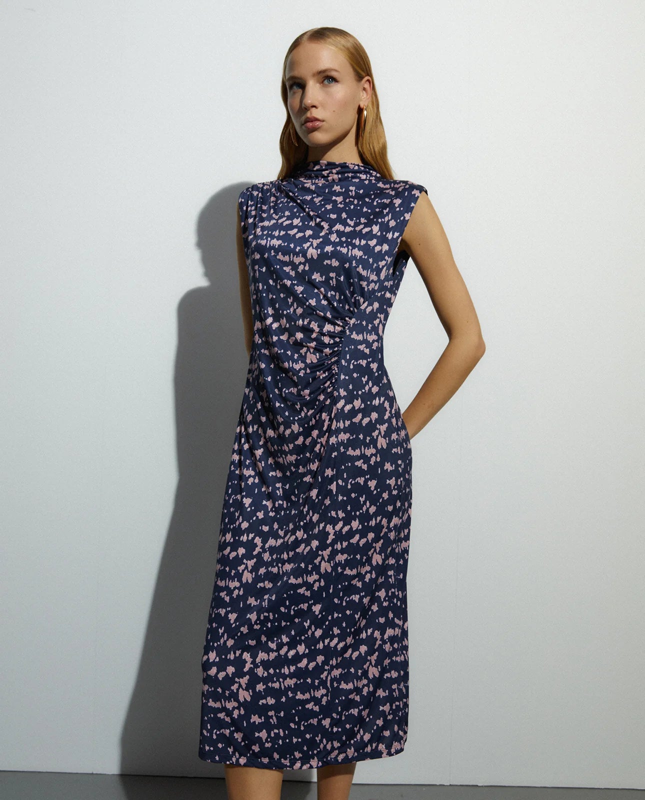 Andam, Sleeveless printed midi dress 268340
