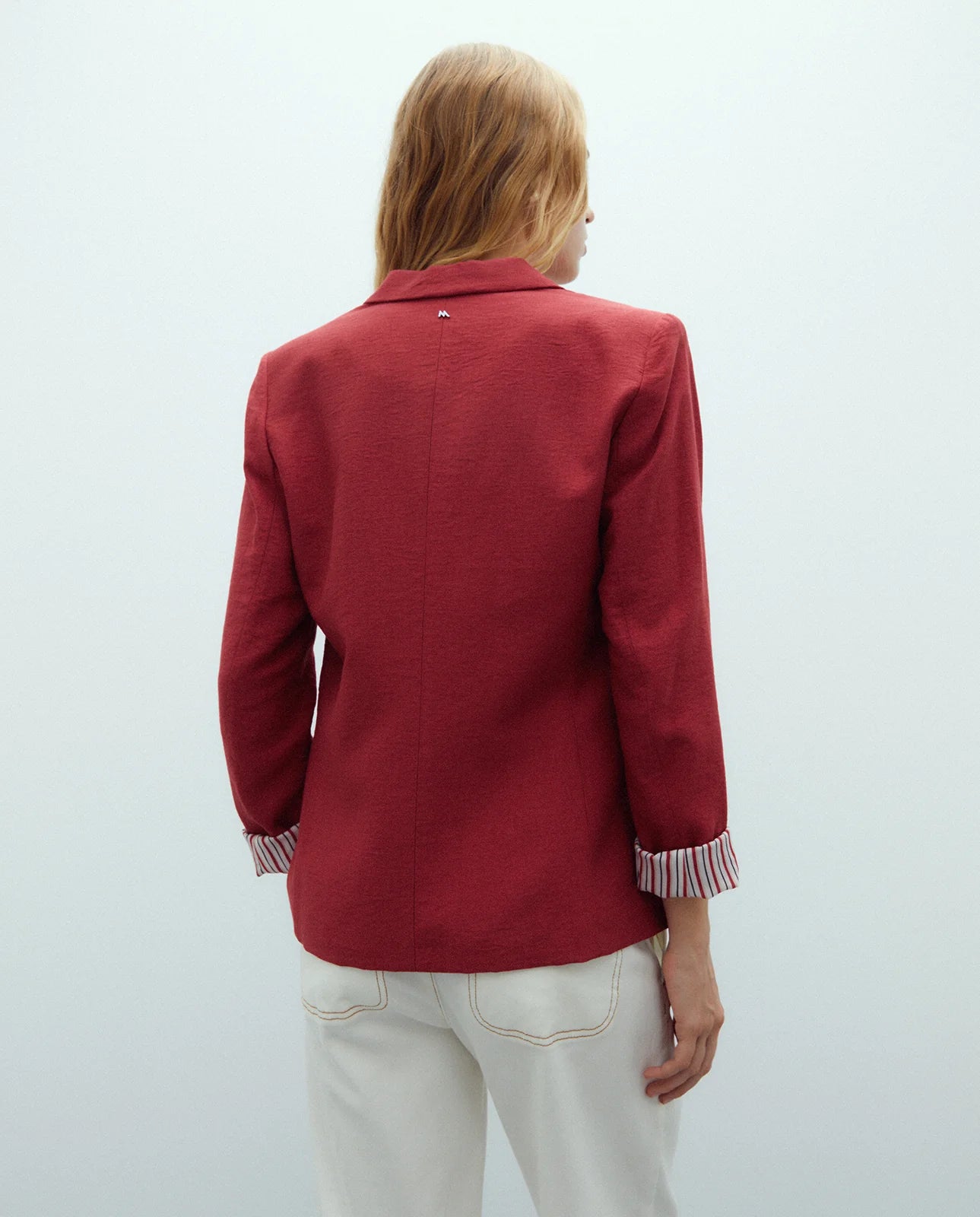 Andam, RED blazer with striped lining 265661