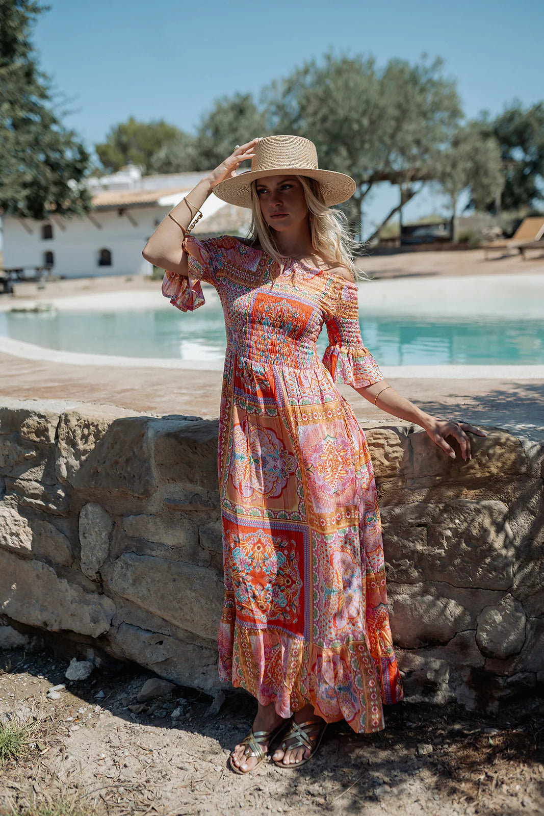 Piti Cuiti, Maui Orange Smocking Dress 336