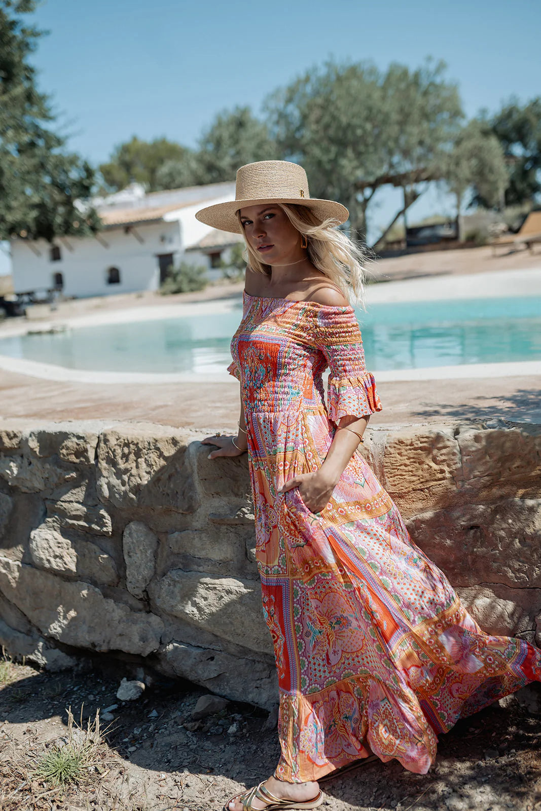Piti Cuiti, Maui Orange Smocking Dress 336