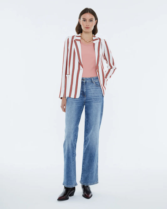Andam, Women's striped blazer. Lined. ORANGE