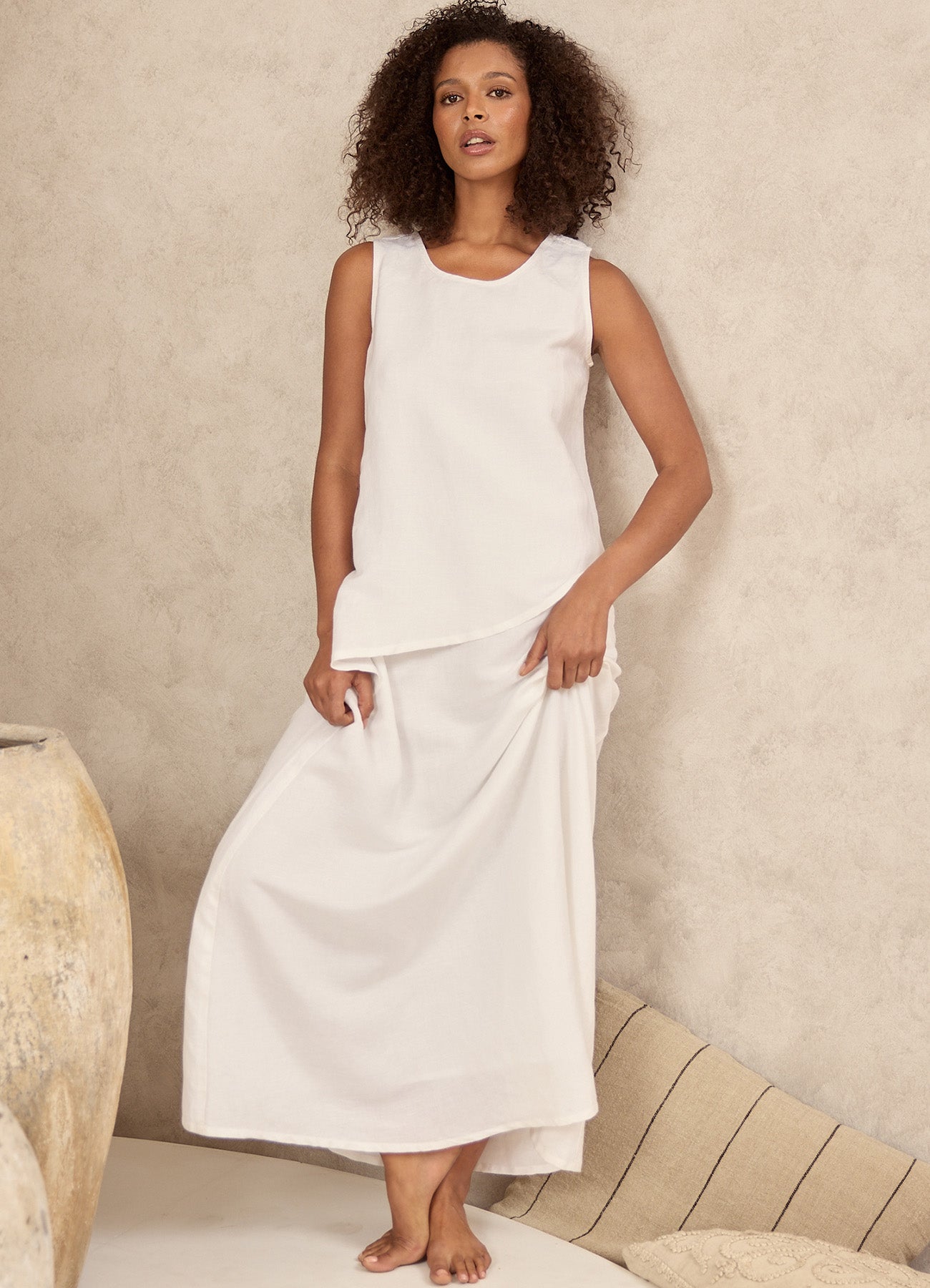 Shanty, Grace Dress White linen blend