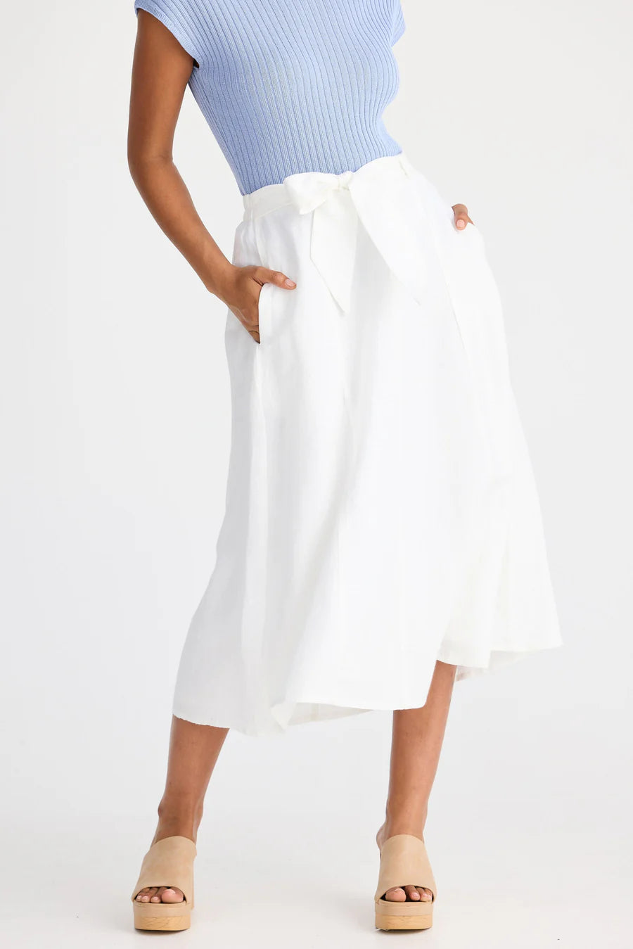 Shanty, Olinda Skirt White Linen Blend
