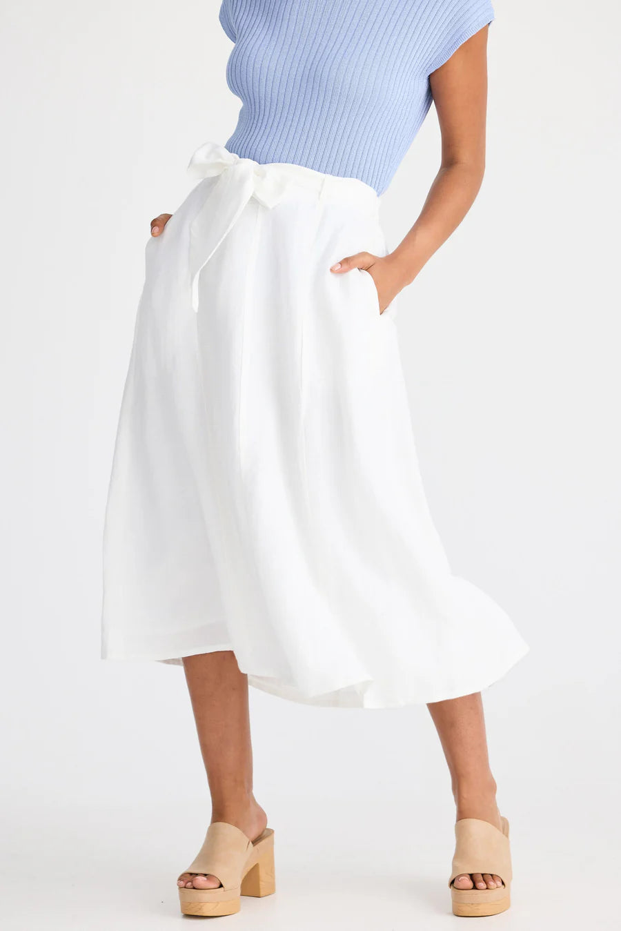 Shanty, Olinda Skirt White Linen Blend