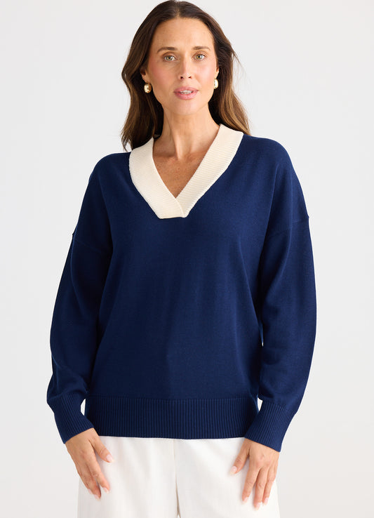 Brave and True, Barcelona Navy with white