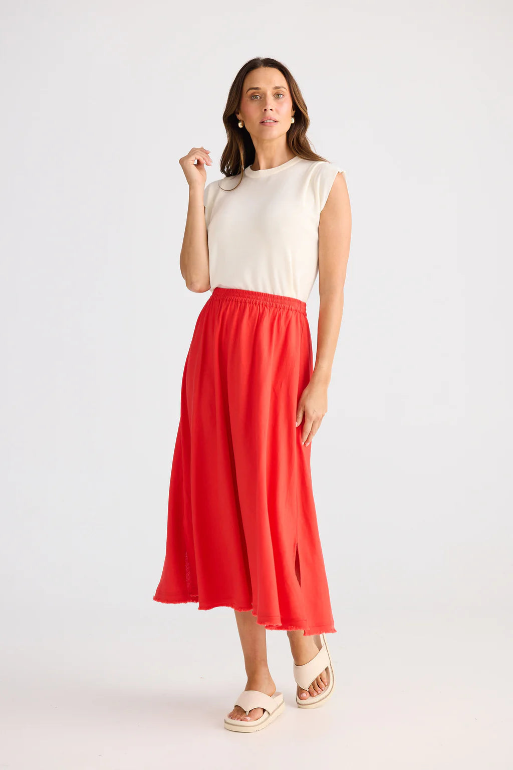 Brave and True, Oakley Skirt Poppy red