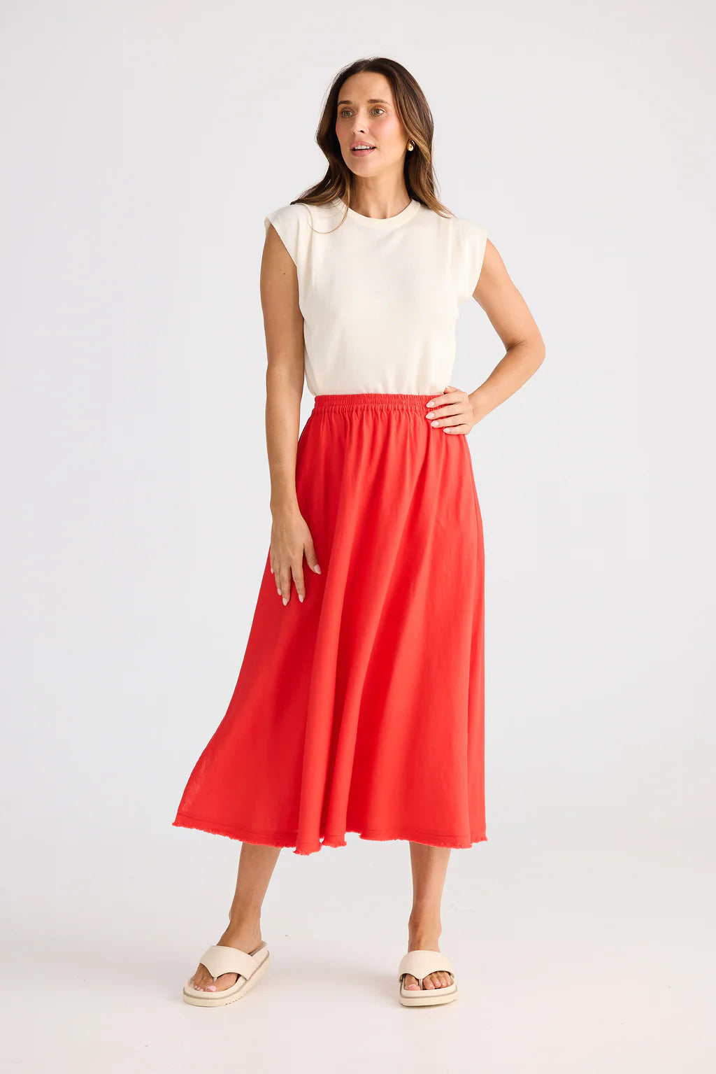 Brave and True, Oakley Skirt Poppy red