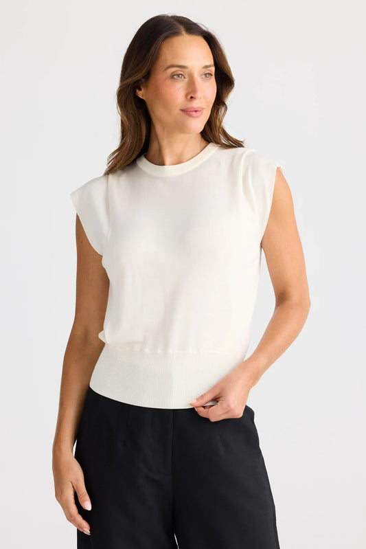 Brave and True, Jodi Knit top Off White