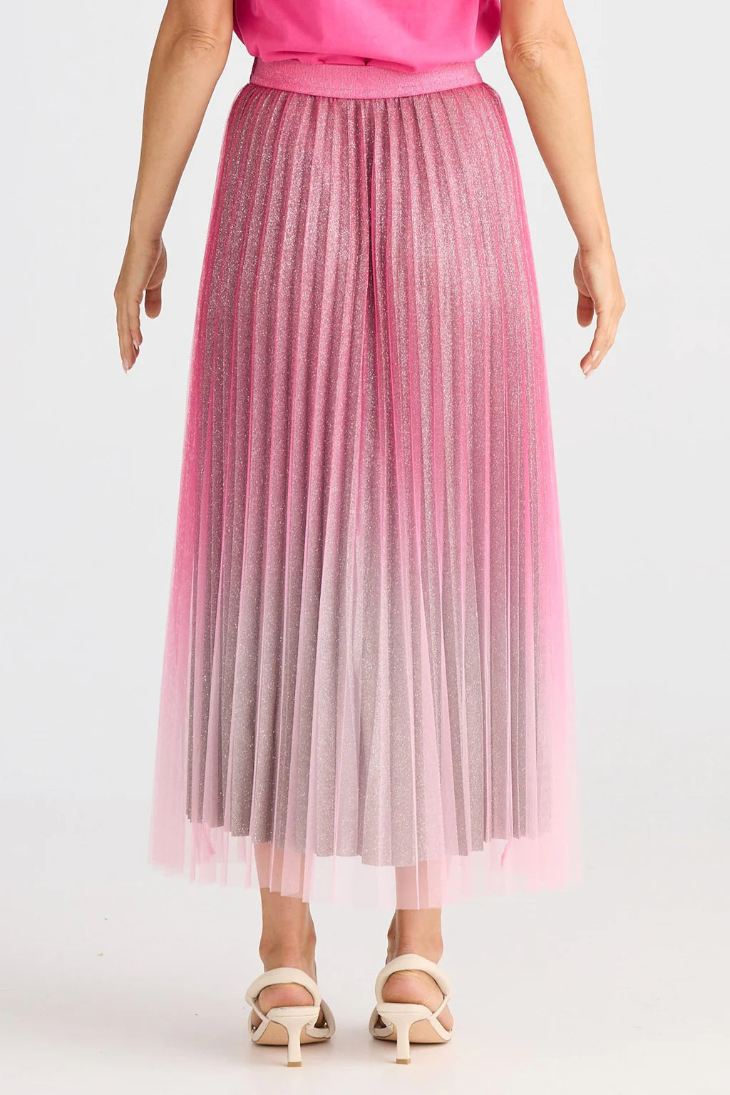Brave and True, West End Skirt Hot Pink ombré