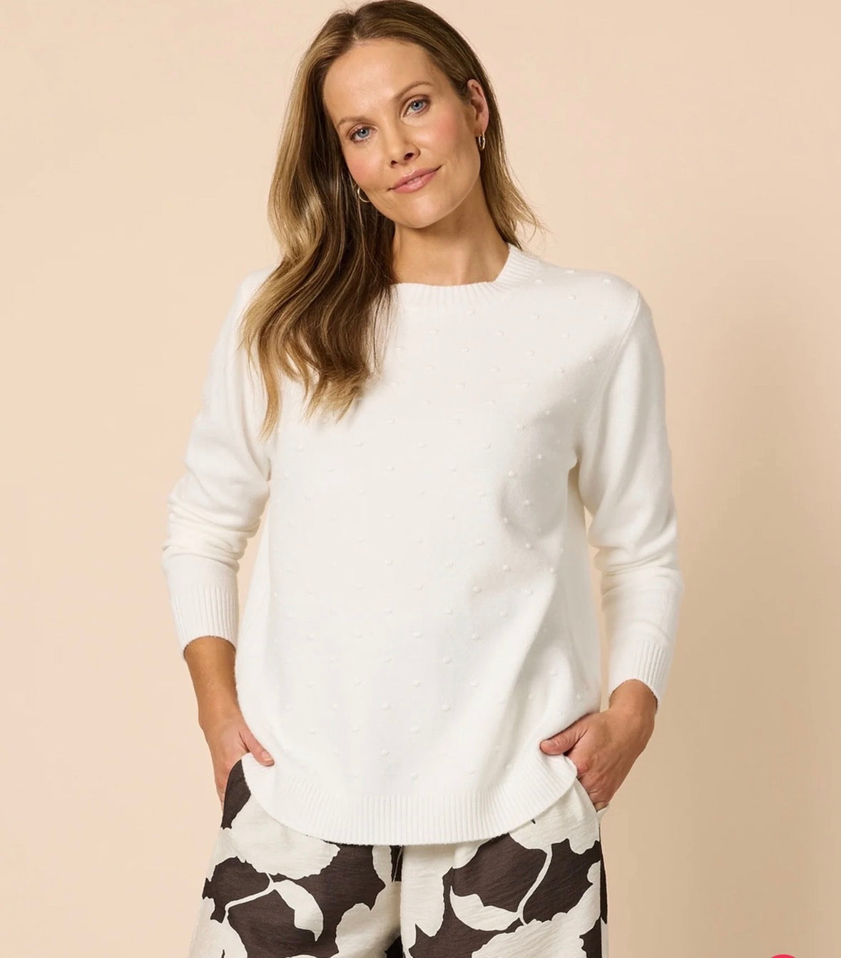 Threadz, Alpine Spot Knit Winter White 49279